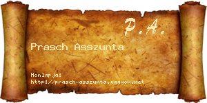 Prasch Asszunta névjegykártya